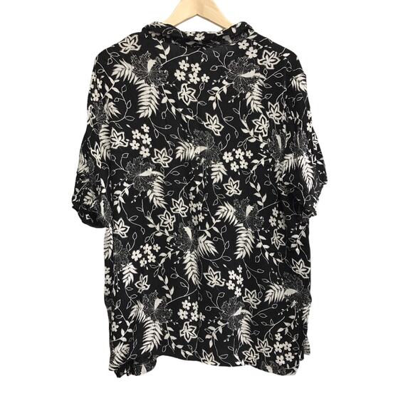 Anna Maxwell Top Womens 2X Petite Floral Black White - Picture 4 of 6